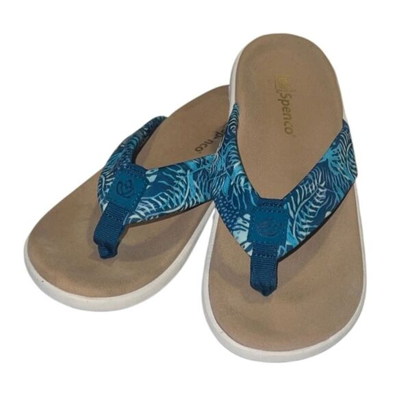 Spenco Victoria Tropical Blue Memory Foam Supportive Sandals Size 7 - Picture 1 of 9